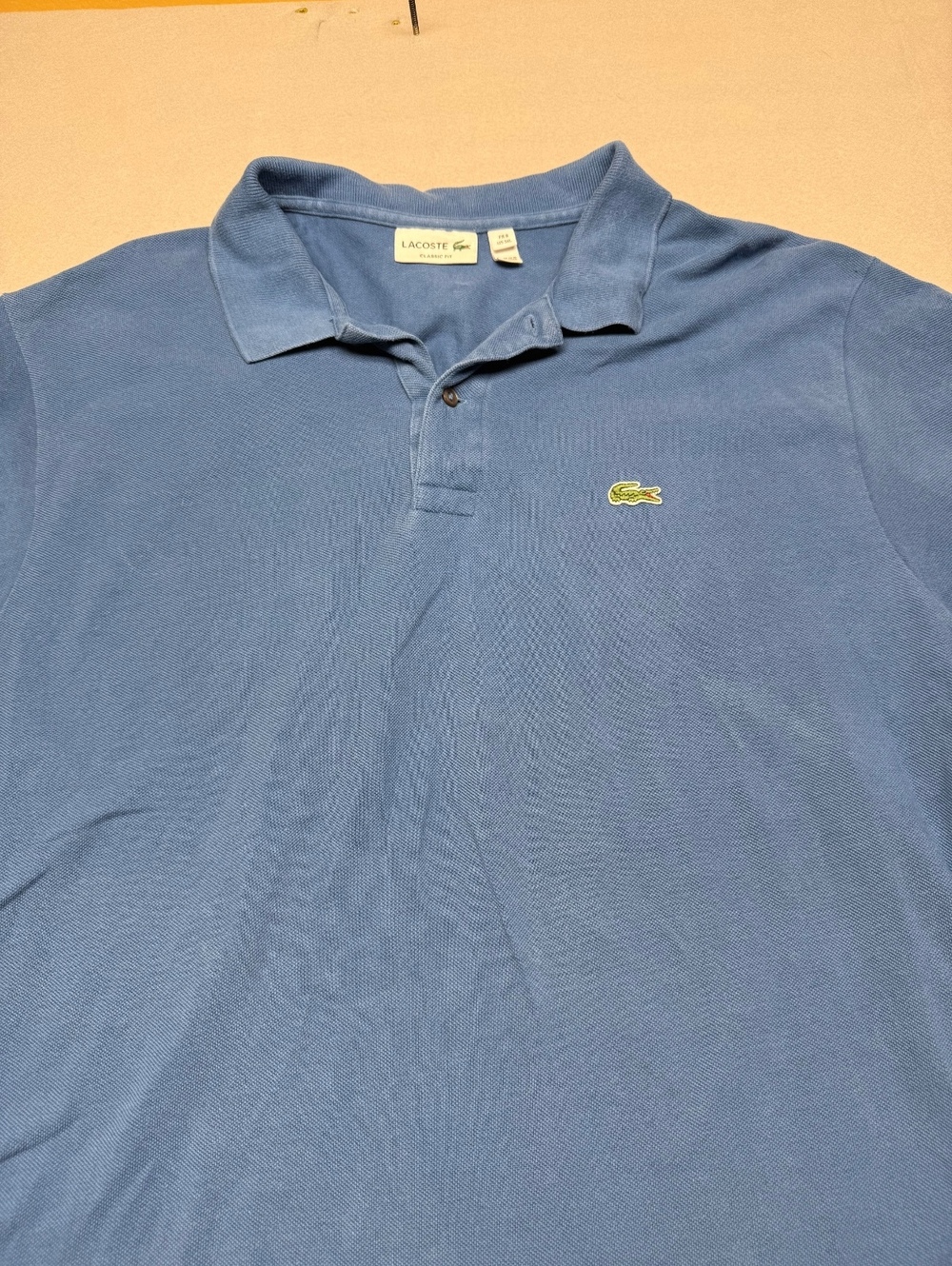 Lacoste Classic Fit Polo Shirt Men's Medium Blue Cotton